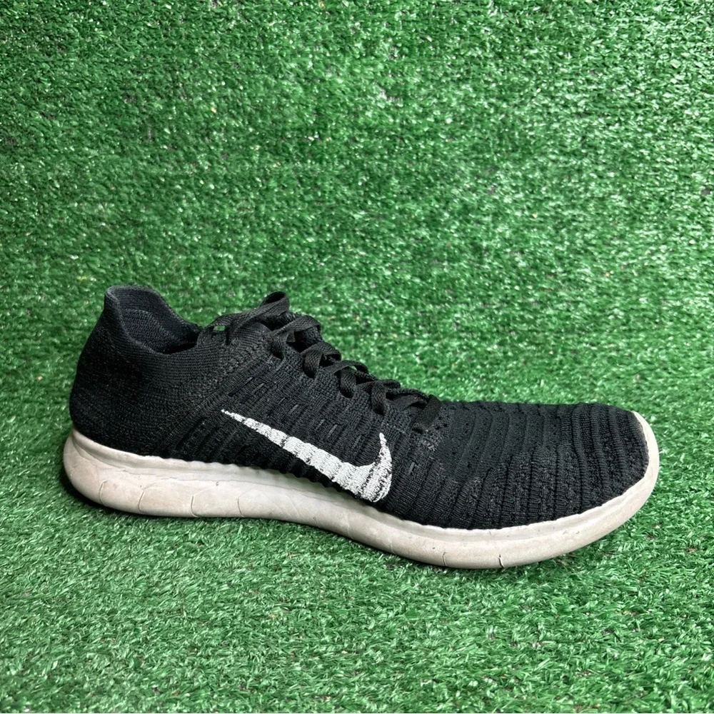 Nike Free RN Flyknit Womens Size 9 Black Athletic Running Shoes Sneakers‎